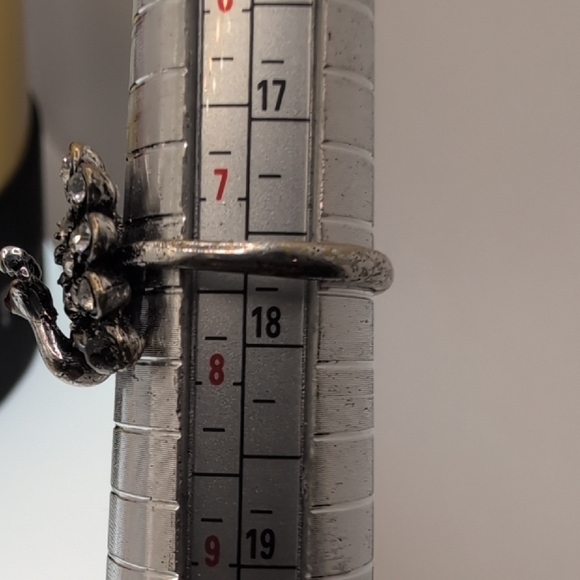 Glamorous Pave CZ Peacock Statement Ring - Silvertone peacock Ring 7.5 - Picture 6 of 6